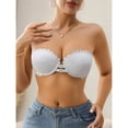 thumbnail image 6 of IQOGKRN Women Strapless Wireless Push Up Bra High Support Non Slip Bustier Breathable Invisible Front Clasp Strapless Comfort Bra White XS, 6 of 8