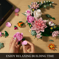 thumbnail image 4 of Pink Moon Flower Building Set, Rose Bouquet Botanical Collection Building Block Compatible with Lego Flowers for Home Wall Art Decor, Gifts for Girls Women(944PCS), 4 of 7