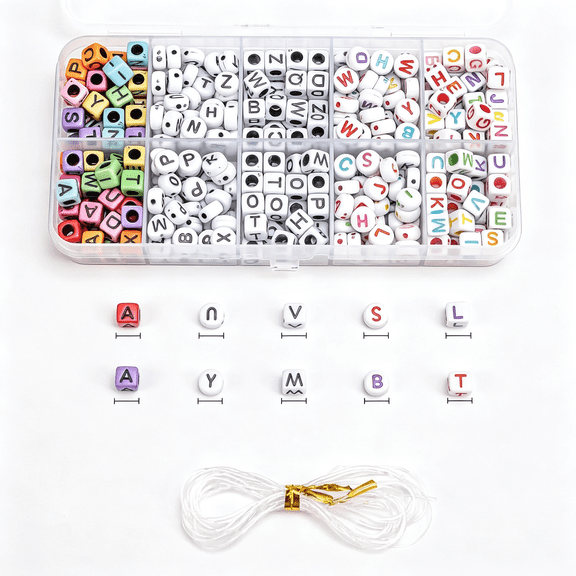 DESIGNICE 380Pcs Colorful Letter Beads Alphabet Beads for Making Diy