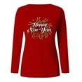 thumbnail image 4 of DPTALR T-shirt Imprimé Années Heureuses pour Femmes Manches Longues Blouse Décontractée, 4 of 8