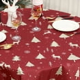 thumbnail image 4 of Christmas Table Cloth, Round Xmas Tree Deer Print Waterproof Tablecloth, 4 of 8
