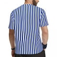 thumbnail image 4 of Nautical Blue And White Sports T Shirt Summer Vertical Stripes Vintage T-Shirts Novelty Te, 4 of 5