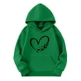 thumbnail image 2 of ATOGUTA Boys Girls Hoodies Unisex Valentine's Day Shirts Funny Love Heart Kids Pollover Tops Green, Size 3T-14, 2 of 4