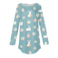 thumbnail image 4 of Pxiakgy Hauts de Pâques pour Femmes en Solde, Chemise à Manches Longues Imprimée Œuf de Pâques et Lapin Col Rond Décontracté Chandail en Molleton Printemps Pâques Lapin Œuf de Pâques Col Rond Ample Décontracté, 4 of 5