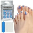 thumbnail image 1 of onlyliua Promoción de Temporada Uñas Postizas 24 Piezas de Pegatinas para Uñas de Los Pies para Mujeres y Niñas, 1 of 3