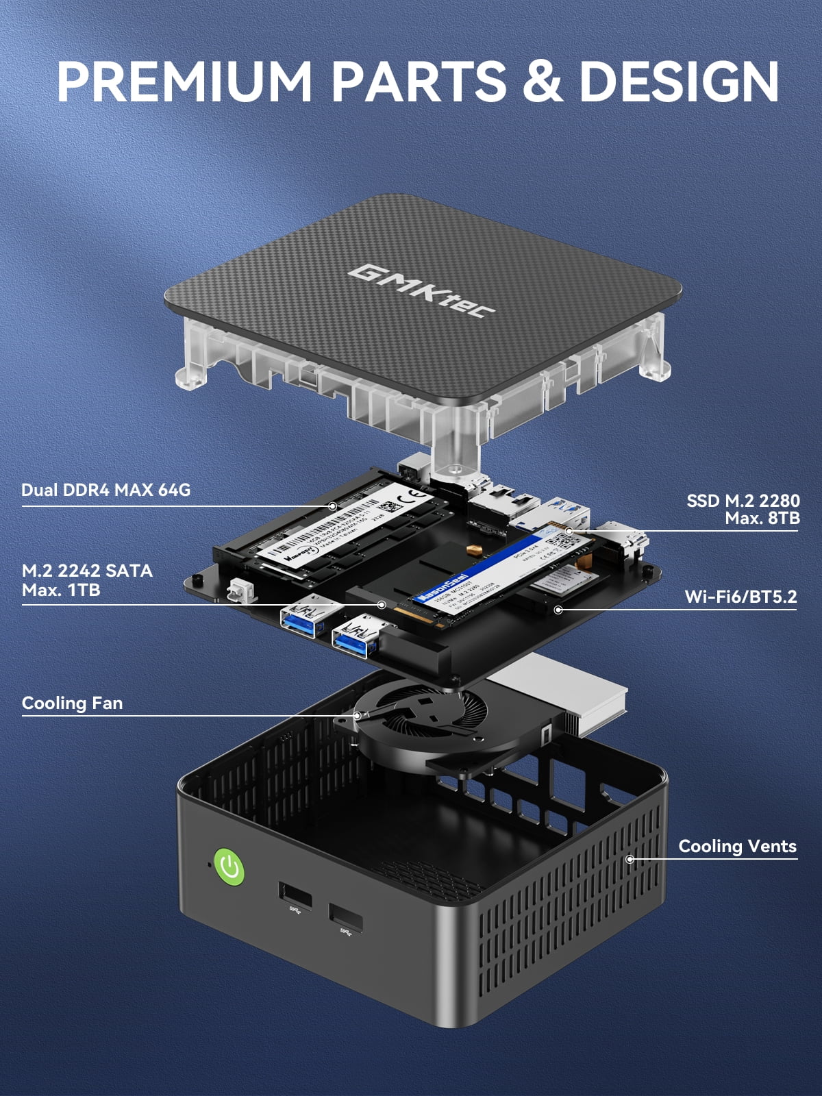 17インチ/mouse/i3 10110U+16G+Nvme512G GMKtec Mini PC, Intel Core i3-10110U(Up to 4.1GHz), 16GB DDR4