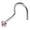 White Gold - 1.5mm stone, variant on 22G Solid 14Kt Gold Nose Screw Stud with Prong Set real Pink Tourmaline Gemstone, 14kt Yellow Gold or 14kt White Gold - October Birthstone Nose Ring-NSYG_PTM-2MM