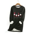 thumbnail image 2 of LYXSSBYX Plus Size Womens Winter Tops on Sale Women Thick Fleece Sweatshirt Christmas Print Velvet Warm O-neck Underwear Top, 2 of 3