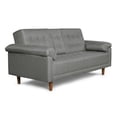 thumbnail image 3 of Sofá Cama Con Porta Vasos De Lino Gris Claro Modelo Andros, 3 of 8