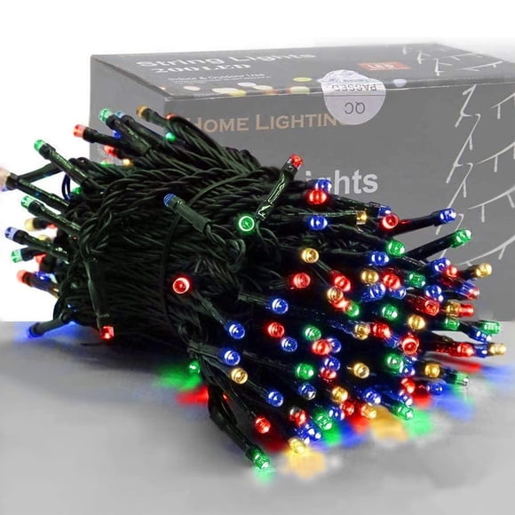 Cadena de luces para el hogar, 20 m, 200 LED, multicolor, 110 V