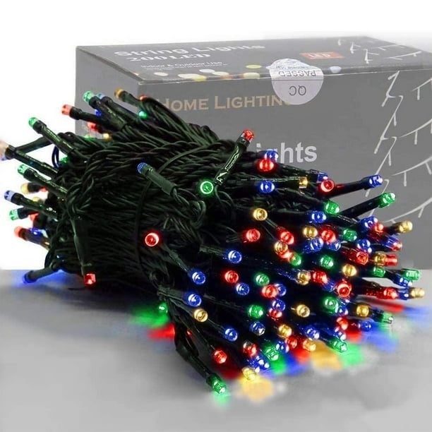 Cadena de luces para el hogar, 20 m, 200 LED, multicolor, 110 V