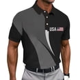 thumbnail image 2 of BRGZLK Mens Golf Shirts 250 Anniversary USA Shirt Summer Trendy Short Sleeve Turn-Down Collar Tees Loose Fit Patriotic Tops Dark Gray XXL, 2 of 5