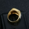 thumbnail image 4 of PAMTIER Men's Stainless Steel Jewelry Hip&nbsp;Hop&nbsp;Punk&nbsp;Micro&nbsp;Pave&nbsp;CZ&nbsp;Boss&nbsp;Ring Gold Size 10, 4 of 5