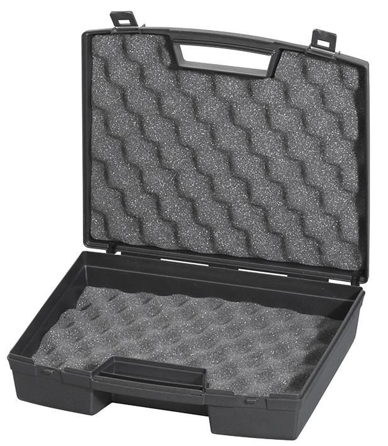 RARAION Black Plastic Briefcase Storage Case with Foam 76mm x 280mm