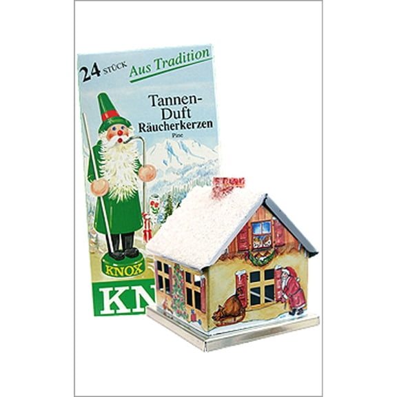 Alexander Taron 2.5" White, Red, and Brown Christmas Motif Decorative Incense House