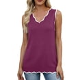thumbnail image 2 of Women's Solid V-Neck Sleeveless Knit Sweater Tank Top Casual Layering Summer Top, 2 of 8