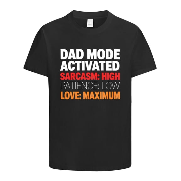 Dad Mode Activated Funny Shirts, Gifts for Dad, Humor Novelty Sarcastic Graphic Tees Gift Idea for Fathers Day, Birthday, Christmas, Dad Shirt, Funny Mens T Shirt for Papa, Size S
