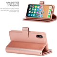 thumbnail image 4 of Wallet Case Compatible with iPhone Xs/iPhone X Case,[6 Card Slots] [Wrist Strap] [Stand Feature] Detachable 2 in 1 Magnetic Leather Cover Shockproof Slim Case for iPhone Xs,5.8 inch Rosegold, 4 of 18