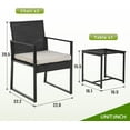 thumbnail image 4 of FDW 3 Piece Wicker Outdoor Bistro Sets with 2 Chairs and Coffee Table, Kha, 4 of 8