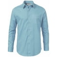 thumbnail image 2 of Men's Classic Solid Long Sleeve Barrel Cuff Dress Shirt (Light Blue, 3XL 36/37), 2 of 2
