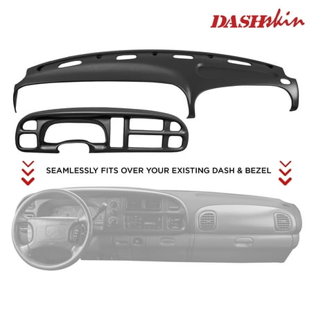 DashSkin Molded Dash & Bezel Cover Kit for 99-01 Dodge Ram in Black