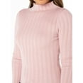 thumbnail image 6 of Celebrity Pink Women's Mock Neck Rib Top with Long Sleeves, Sizes XS-XXXL, 6 of 6