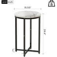 thumbnail image 5 of AWQM Round Side Table, 2-Piece Faux Marble End Table with Metal Frame,Small Coffee Table,Modern Accent Table Nightstand Home Decor for Living Room Bedroom Office,Black+White, 5 of 6