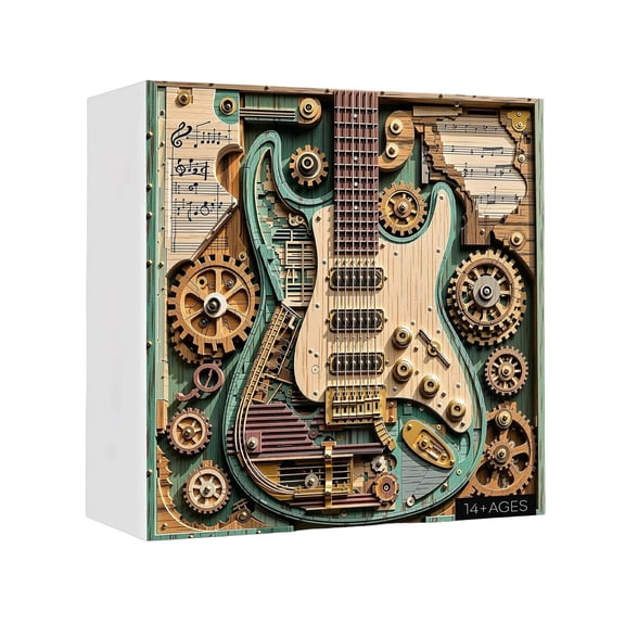 1000 Piece Guitar Puzzle - Thick Paper Jigsaw for Adults, Music Lovers Gift Idea, Family Fun Home Activity, Premium 0.04in Thick Pieces