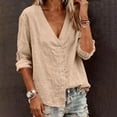 thumbnail image 6 of Women's Solid Color Loose Fit V-Neck Casual Cardigan Sweater Top, 6 of 6