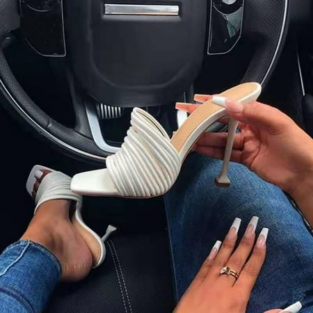 

NECHOLOGY Womens Platform Wedge Sandals Size 12 Casual Women s Breathable Toe Slip-On Double Buckle Sandals for Women White 9.5
