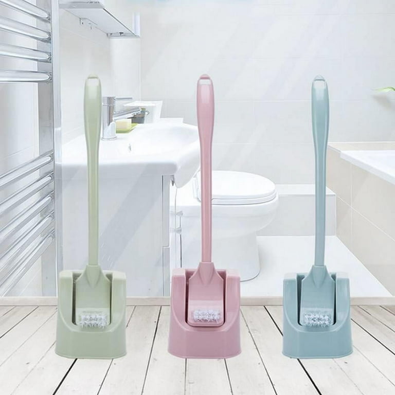 Gespout 2 PCS Toilet Cleaning Brush Toilet Brush with Base Plastic  Household Toilet Brush Without Dead Angle Long Handle Brush for Toilet