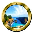thumbnail image 2 of VWAQ Ocean View Porthole Wall Decal Gold Window Decals Sticker Peel and Stick Mural GP12 (20" Diameter), 2 of 2