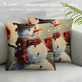 thumbnail image 3 of Orinice Snowman Cardinal Bird Graphic Decorative Throw Pillow Cover High-Quality Winter Soft and Durable 1PC 24x24in, 3 of 5