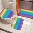 thumbnail image 4 of Rainbow Colors Ombre Cream Bath Mat 3 Piece Bathroom Rug Set, Modern Abstract Art Aesthetics Non Slip Bath Rug Contour Mat and Toilet Lid Cover, Absorbent Shower Mats Soft Bath Rugs and Mats Sets, 4 of 8