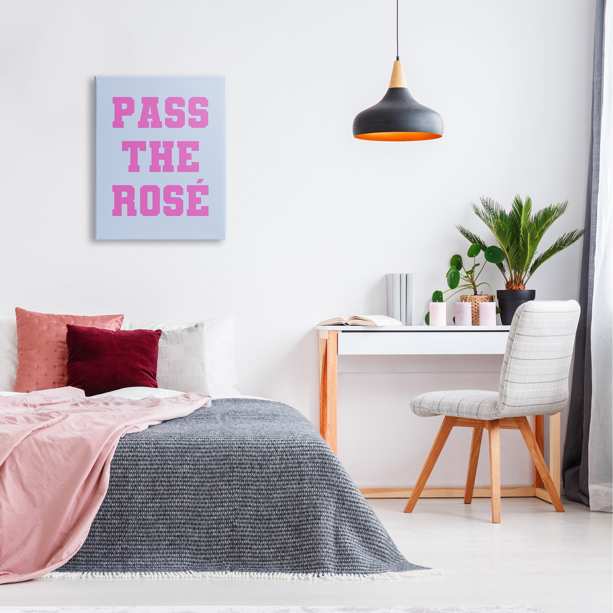 Stupell Industries Pass the Rose Phrase Inspirational Painting Gallery Wrapped Canvas Art Print Wall Art, 24 x 30
