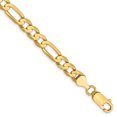 thumbnail image 1 of 14k Yellow Gold 7 Inch 6mm Concave Figaro Chain Bracelet, 1 of 6