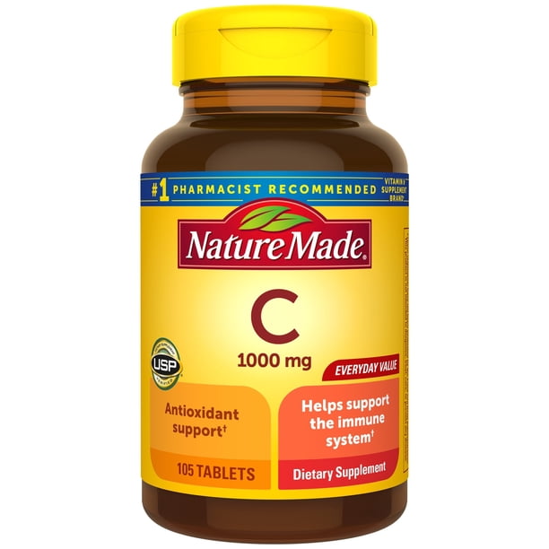 Nature Made Vitamin C 1000 Mg Tablets Supplement 105 Count Walmart Com