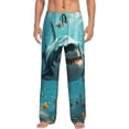 thumbnail image 1 of Fotbe Realistic Ocean Shark Pantalones de Pijama para Hombre, Pantalones de Dormir, Pantalones de Casa con Cintura Ajustable y Bolsillos-Large, 1 of 6