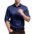 thumbnail image 5 of snilers Big and Tall Mens Dress Shirts Button Down Long Sleeve Lapel Blouse Regular Fit Wrinkle Free Formal Business Shirts M-6XL, 5 of 6