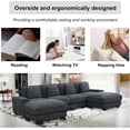 thumbnail image 4 of Oversize Modular Sectional Sofa, U Shaped Convertible Couch for Living Room, Corduroy Fabric Sofa Set with Removable Ottoman (6 Seat Sofa Couch, Dark Grey), 4 of 5