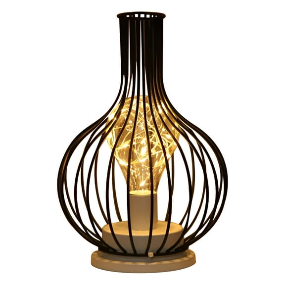 HIBIBUD Industrial Table Lamp,Small Touch Control Edison Desk Lamp 3 Way Dimmable Vintage Bedside Lamp Metal Cage Steampunk Nightstand Lamp for Living Room,Bedroom or Den