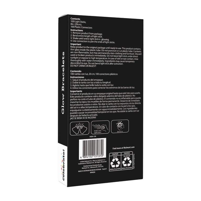 Way To Celebrate Multicolor Glow Bracelets, 100 Count photo 4