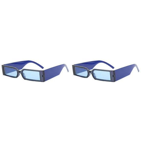 2PCS 90s Retro Square Sunglasses Polarized - Vintage Rectangle Sun Glasses for Women Men, Thick Frame Tinted Driving Shades, Unisex Big Square Sunglasses for Outdoor Style & Fashion