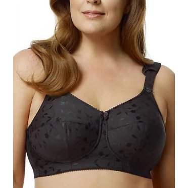 Elila BLACK Sidney Jacquard Soft Cup Wire-Free Bra, US 36H, UK 36FF NWOT