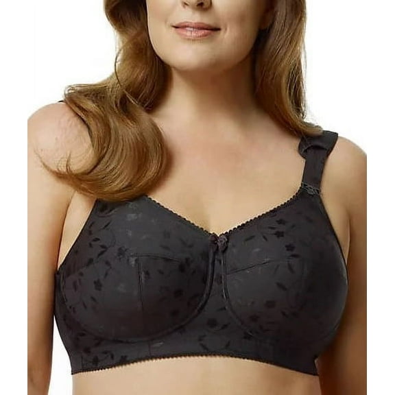 Elila BLACK Sidney Jacquard Soft Cup Wire-Free Bra, US 36H, UK 36FF NWOT