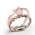thumbnail image 3 of Gorgeous Minimalist 1.65 Carat Pear Cut Classic Morganite And Diamond Moissanite Engagement Ring, Wedding Ring, One Matching Band in 10k Solid Rose Gold, Gift For Her, Promise Ring, Anniversary Gift, 3 of 3