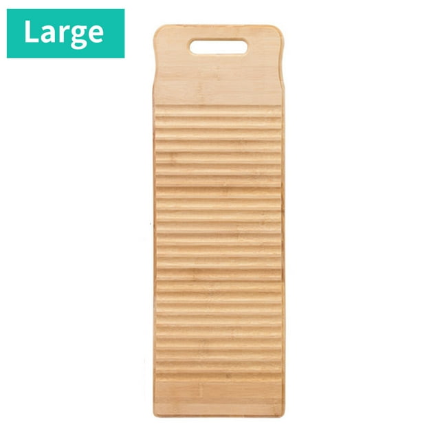 Labymos Available Wood Washboard Washing board with Round Handle Hand Percussion Hand Wash Board for
