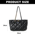 thumbnail image 2 of Bolso de mano tipo cartera de PU para mujer, bolso de hombro, bolso de mano con cadena, bolso de mano para ir al trabajo, negro, 2 of 5