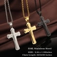 thumbnail image 5 of Jiamiaoi Cross Necklace for Men 316L Stainless Steel Mens Cross Necklace Stainless Steel Cross Pendant Necklace in Color Silver/Black/Gold, Nickel Free Steel Cross Necklaces Chain 22In-26In, 5 of 7