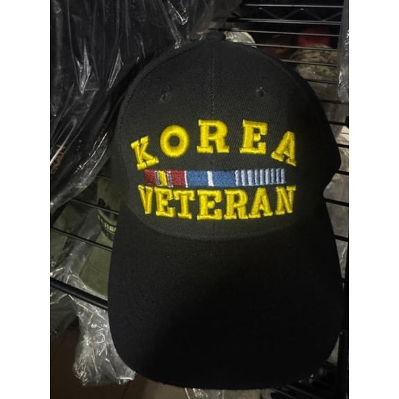 Korea Korean Rapid Dominance Veteran Ribbon Black Adjustable Embroidered Cap Hat